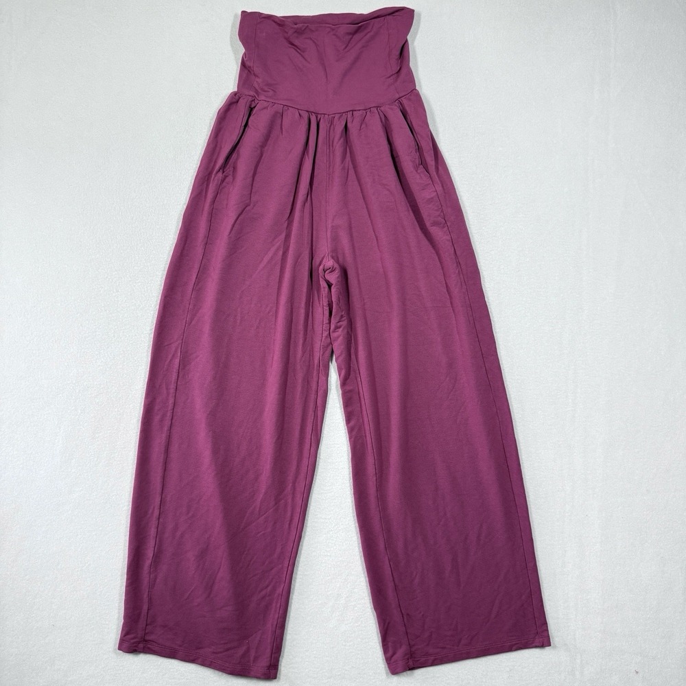 Quince Wide-Leg Jumpsuit Pants in Plum